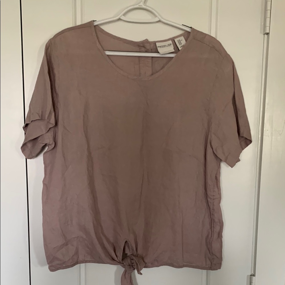 Rachel Zoe Brown Boxy Tie Front Blouse